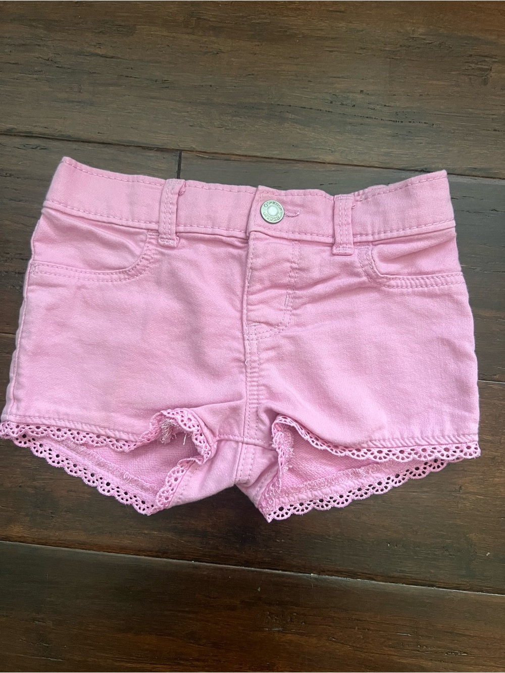 OshKosh B'gosh Pink Lace-Trim Denim-Style Toddlers' Shorts